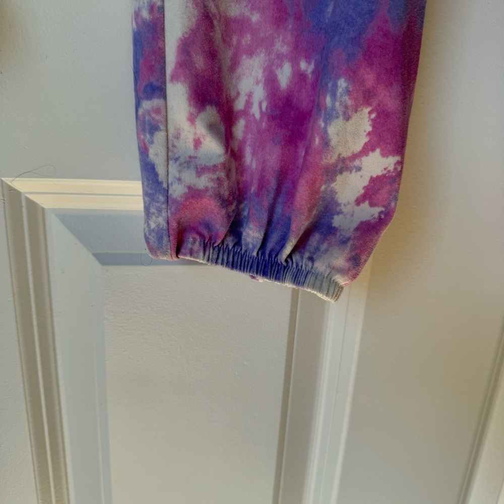 Jenna & Jessie Tie Dye Jogger Pants - Girls Sz 12 - Pink Purple White - Picture 3 of 7